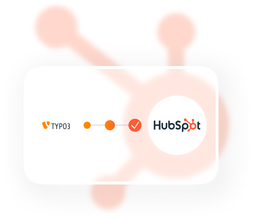 Typo3 Logo mit Pfeil zum HubSpot-Logo: Migration von TYPO3 zu HubSpot CMS Agentur