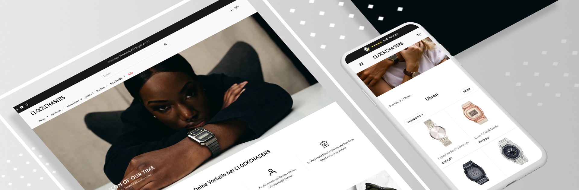 CLOCKCHASERS | Shopify-Onlineshop | SUNZINET