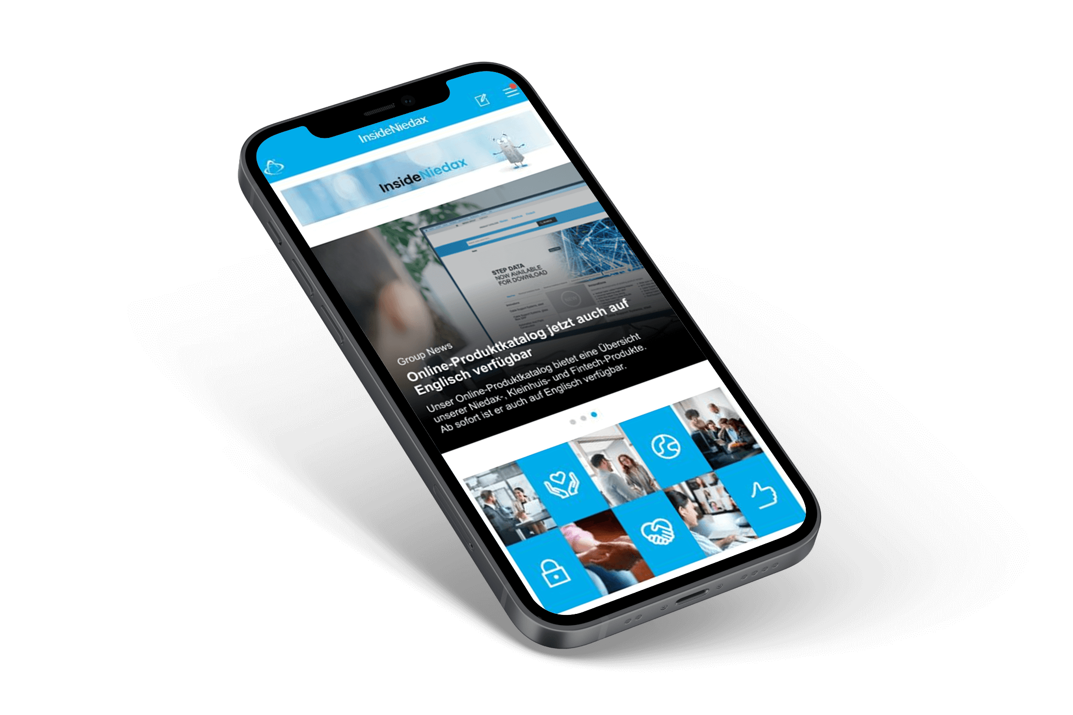 Mobile phone withNiedax new intranet