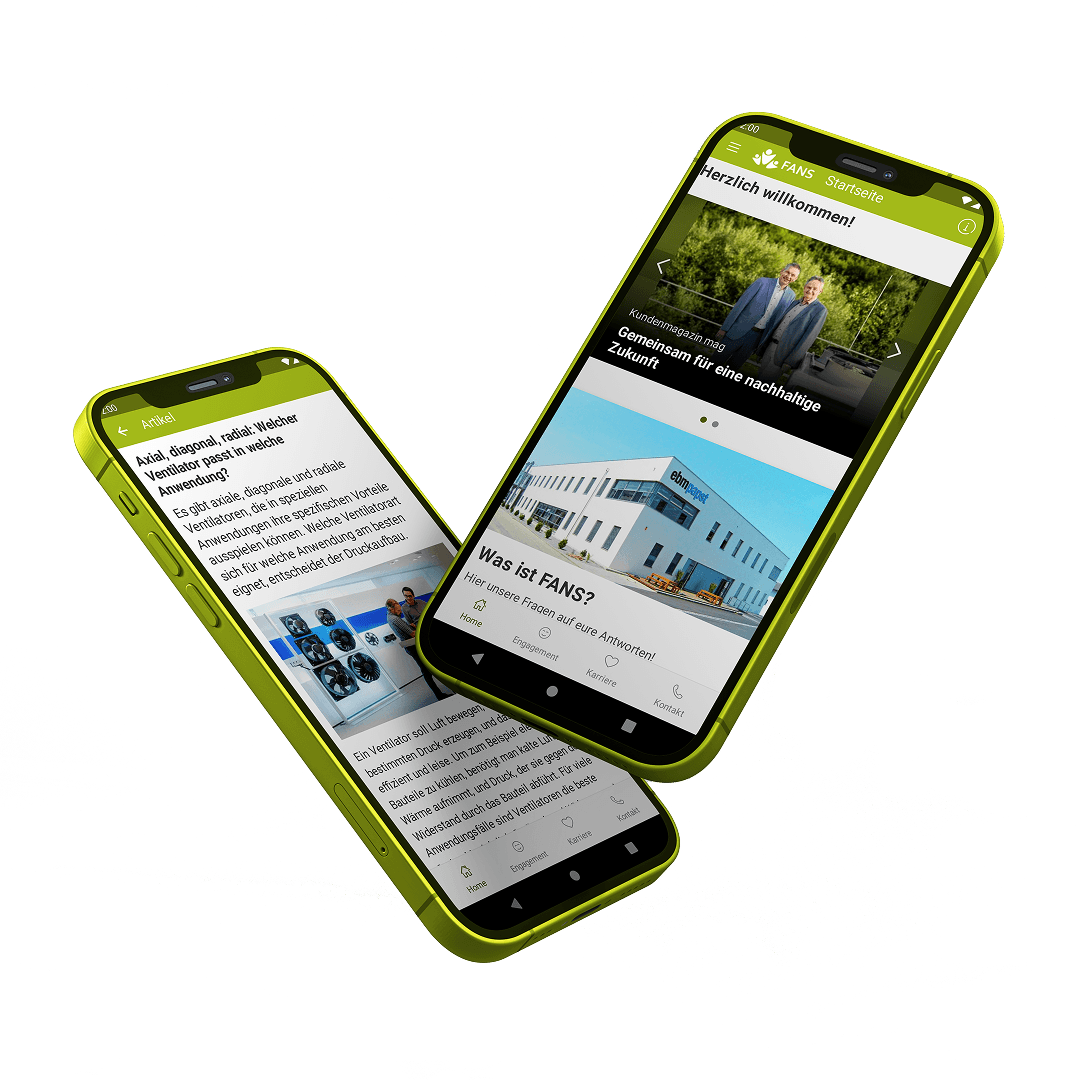 Zwei Smartphones für die interne Kommunikation - Intranet Implementierung von SUNZINET
