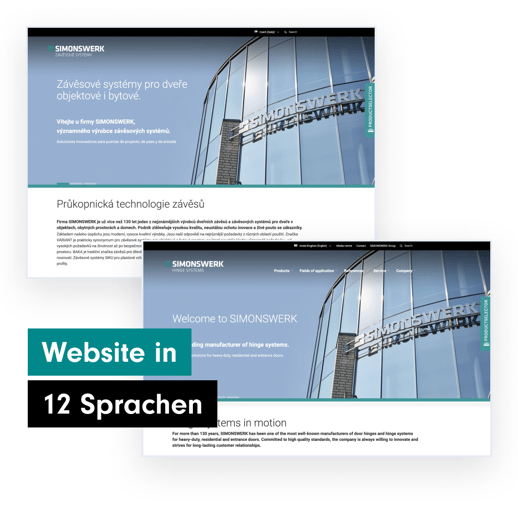 Darstellung von Homepage in zwei verschiedenen Sprachen