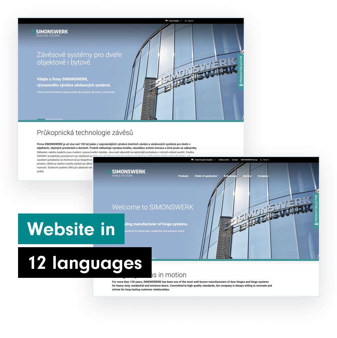 Homepage in two different images