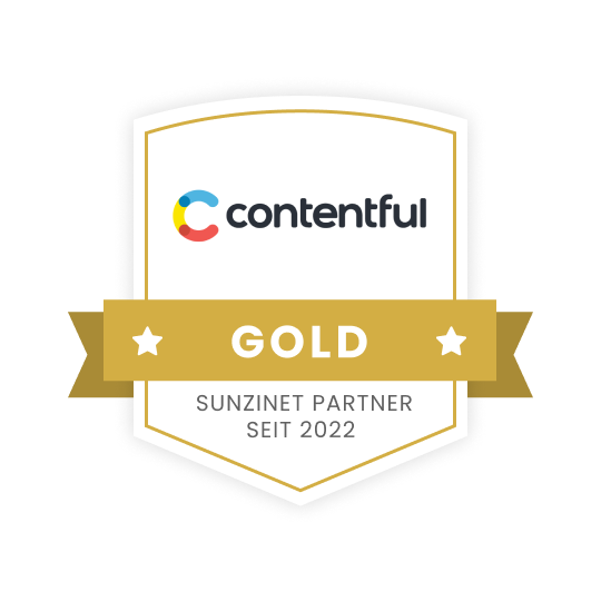 Sunzinet Partner contentful headless-content-management-system Gold seit 2022 Badge