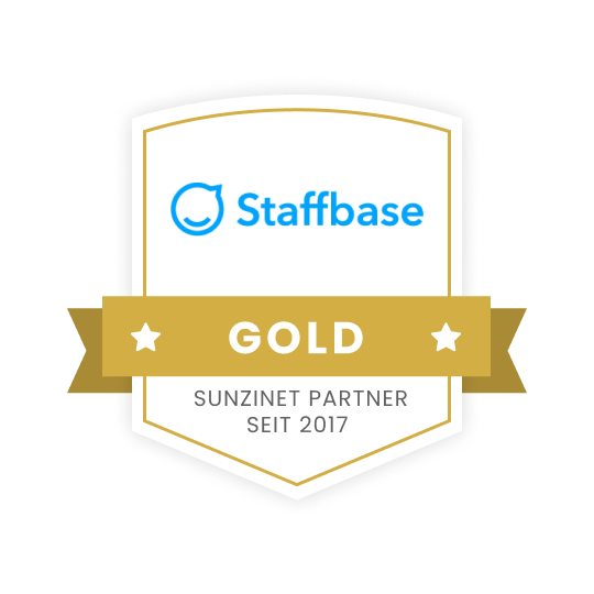 Sunzinet Gold Partner Staffbase, intere Kommunikationsplattform, Intranets und Mitarbeiter-Apps, seit 2017 Badge