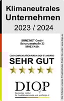 DIOP Klimaneutrales Unternehmen Siegel- digitalagentur SUNZINET