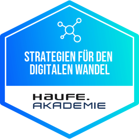 Zertifikat für Strategien für den digitalen Wandel der Haufe Akademie 