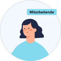 Junge Frau mit blauem Pullover, symbolisiert Mitarbeiter eines Unternehmens | Change Management Prozess SUNZINET