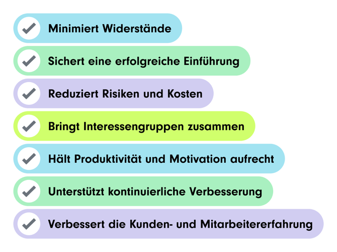 eine bunte Liste von Gründen, warum Change Management unerlässlich ist | Change Management Prozess SUNZINET