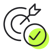 Target with an arrow hitting the center, accompanied by a green checkmark in a circle, symbolizing strategy | management of change process SUNZINET