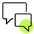 Two speech bulles overlapping on each other, symbolizing dialogue and feedback | management of change SUNZINET