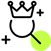 Icon mit einer stilisierten Person, die eine Krone trägt, und einer Lupe, repräsentiert die verbesserte Suchmaschinenoptimierung (SEO) durch digitale Barrierefreiheit.