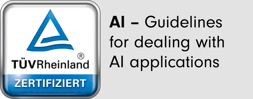 TÜV certification badge for Guidelines for dealing with AI Applications - - AI Knowledge Management ChatBot Development Agency SUNZINET
