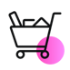 An iconic shopping cart with a pink circle | AI Glasses SUNZINET