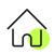 outline of a house with a small green circle in the bottom right corner. | sales automation SUNZINET