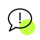 A speech bubble with an exclamation mark and a green circle – Change Management at digital agency SUNZINET