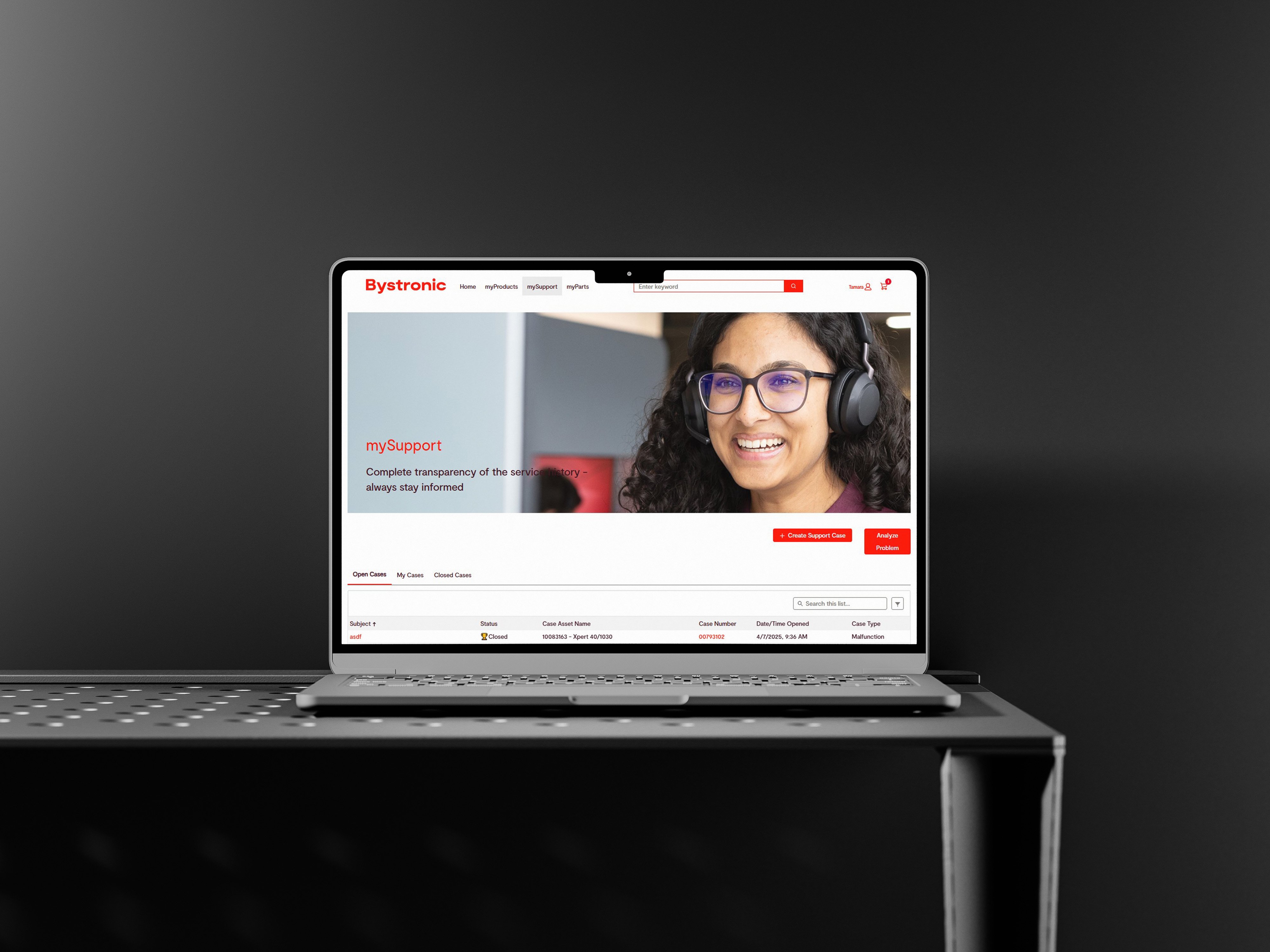 Bystronic_New Customer Platform_Laptop Preview_SUNZINET Digital Agentur